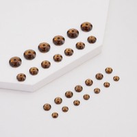 Perles de strass chic de 5 mm en topaze fumée claire avec résine époxy, à dos plat et trou central, à coudre, pour la création de bijoux à pampilles DIY