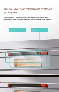 Horno Eléctrico para Pizza de Alta Temperatura, 2 Niveles, 4 Bandejas, Base de Piedra, Perfecto para Pizza Napolitana y Estilo Nueva <span class=keywords><strong>York</strong></span> - Product Image 3