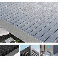 Pavillon à lames télescopiques électriques en alliage d'aluminium pour villas, jardins, balcons extérieurs, pare-soleil, imperméable, coupe-vent, auvent