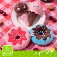 Jouet en peluche pour chien Nunbellpets, mignon, en forme de dessert, en forme de crème glacée ou de beignet, jouet interactif à mâcher pour chiens de petite et moyenne taille