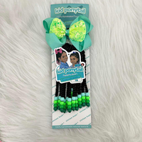 LIY Hair – Nouveauté : Tresses synthétiques scintillantes effet laser pour petites filles, avec perles, pour queue de cheval torsadée