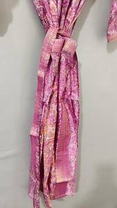 Elegante Bata de Seda Floral para Mujer, Manga Corta, Cuello Redondo, Larga, Estampada, de Satén Suave, Ropa de Dormir para Primavera - Product Image 2