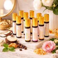 Diffuseur de parfum pour le corps à base d'huiles essentielles naturelles et biologiques, mélange cerise, vanille et musc, format roll-on 10ml, marque privée.