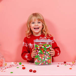 Прозрачный прямоугольный пластиковый питомец + силиконовый материал Милая кошачья голова для хранения может сочетаться - Product Image 3