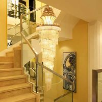 Lustre de luxe en pierre de cristal verte de grande taille pour hall, loft, escalier, projet personnalisé, lustre moderne suspendu au plafond à LED