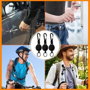 Porte-badge rétractable <span class=keywords><strong>en</strong></span> métal noir haute élasticité avec clip ceinture pour carte d'identité et clés, 21 cm - Product Image 6
