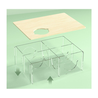 Cachette de hamster Maison de hamster transparente en acrylique à 4 chambres Cage pour animaux de compagnie multi-pièces