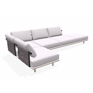 Ensemble de salon de jardin modulable moderne en aluminium et rotin pour terrasse, patio, cour et appartement - Product Image 2