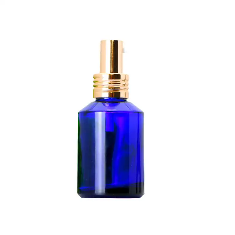 Flacon de spray en verre 2 oz, pour lotions et produits cosmétiques, bleu marine, bouteilles pour parfum
