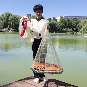 Red de disco volador de red de pescado fundido a mano de alta resistencia americana hecha de nailon para lanzar moscas