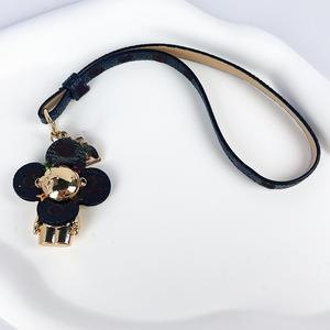 Cartoon Zink legierung Figur Leder Schlüssel bund Renommierte Marke Puppe Vier blättriges Kleeblatt Leder Zubehör - Product Image 4