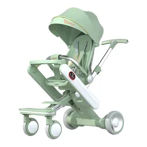 electric Babyfond Luxury Folding Baby Stroller 3 In 1 Pram With Mummy Bag For Child Ride On Car Travel System Baby Carriage