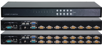 Commutateur KVM IP combiné 8 ports/16 ports DB-15, prise en charge USB + VGA, console locale, touches de raccourci OSD, tiroir KVM IP, montage en rack 1U, en stock