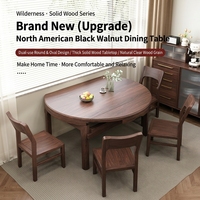 Table à manger extensible et pliable en bois de noyer noir massif, design carré moderne minimaliste de style chinois, mobilier domestique à double usage