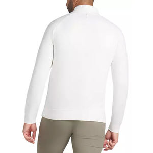 Custom Logo Quarter Zip Pullover Men Stretch Performance Mock Neck <b>White</b> Golf 1/4 Zip 350 Gsm <b>Sweatshirts</b> - Product Image 4