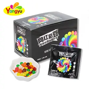 Bag packing Rainbow color jelly bean candy
