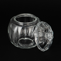 Pot à bougie en verre de luxe logo personnalisé carré en forme de citrouille aromathérapie populaire décoration de la maison pour la fabrication de bougies boîte-cadeau emballée