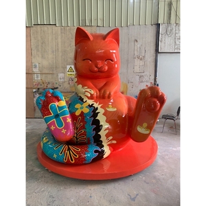 Statua <span class=keywords><strong>di</strong></span> Gatto in Resina e Fibra <span class=keywords><strong>di</strong></span> Vetro Personalizzata, Scultura <span class=keywords><strong>di</strong></span> Personaggio dei Cartoni per Decorazione Casa e Esterni - Product Image 1