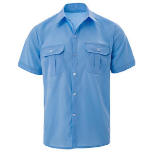 Camisa de Manga Corta para <span class=keywords><strong>Hombre</strong></span>, Nueva Colección de Primavera, de Alta Calidad, Cuello Casual, Doble Bolsillo, Abotonada, Color Liso, Estilo Clásico Retro - Product Image 4