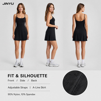 Robe de sport pour femme JINYU OEM ODM avec logo personnalisé, non toxique, écologique, séchage rapide, pour le tennis, le yoga et la remise en forme