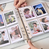 Album de cartes A5 Lapin Mignon en Cuir Souple PU, Classeur à 4 Compartiments pour Photos Polaroid, Carnet de Rangement pour Photocards Kpop pour Fans