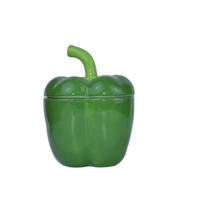 Charmant pot d'étanchéité en céramique de poivre jaune avec logo personnalisé boîte à grains de café, pot à bonbons et bonbons en céramique avec couvercle
