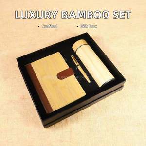 Luxury 2024 Custom Logo Bamboo Notebook <b>Gift</b> <b>Set</b> Business Promotion Notebook <b>Set</b> - Product Image 2