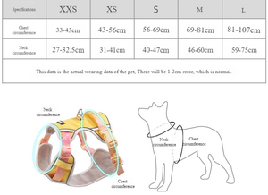 アンチプルペットチェストストラップ反射安全犬用ベストフルーツ柄犬用リーシュハーネス小型中大型犬種用 - Product Image 6
