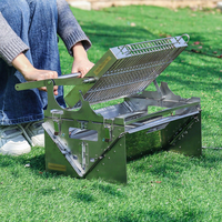 Petit barbecue pliable en acier inoxydable, montage facile, design pliable, barbecue au gaz ou au charbon de bois pour le camping en plein air
