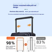 Valise PC à roulettes personnalisable à ouverture large, 19 pouces, compartiment séparé pour ordinateur portable, extensible, fermeture éclair, grande capacité