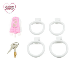 กรงพรหมจรรย์สีชมพูแบบสองสีสำหรับผู้ชาย พร้อมกุญแจล็อคแบบสองสี อุปกรณ์ล็อคสำหรับผู้ชาย ป้องกันการหลุดรอดและการงัดแงะ - Product Image 3