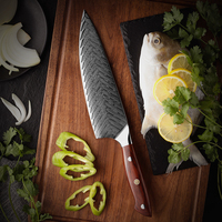 Ensemble de 5 couteaux de cuisine Damas, couteau de chef professionnel japonais, acier Damas 67 couches, couteau de cuisine