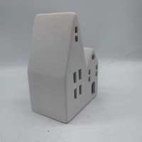 Maison de Noël Articles de luxe en céramique porcelaine maisons blanches pour la décoration de bureau avec lumière LED