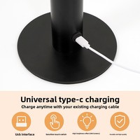 Lampe de table en tissu de style moderne du milieu du siècle, en forme de parapluie, pour chambre à coucher, bureau, chevet, 5000 mAh, rechargeable, à intensité variable tactile