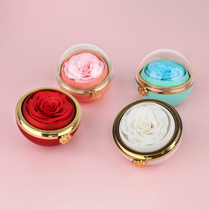 Acryl rotierende Schmuck Geschenk box mit Rose & Ewigen Blumen Romantisches Design für Valentinstag Home Decor Custom ized Farbe - Product Image 3