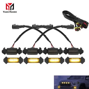 4 in1 LED Front Grille Harness Fuse Amber Light Mid-grid Led Small Yellow Lens House Day Running Light Indicating Width Lamp