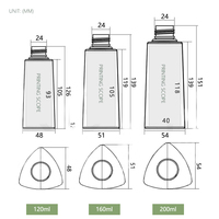 Bouteille de lotion en plastique PET de haute qualité sur mesure avec bouchon à vis carré et pompe pour soins de la peau, sérum, shampoing