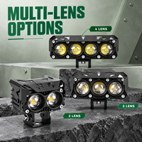 Phare auxiliaire LED HSSH 30W à double lentille pour moto, 12V 24V, en aluminium, avec ventilateur de refroidissement pour moto et VTT
