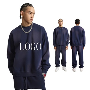 <span class=keywords><strong>Felpa</strong></span> con cappuccio personalizzata alta qualità con stampa in <span class=keywords><strong>velluto</strong></span> personalizzata <span class=keywords><strong>felpa</strong></span> da uomo oversize in cotone girocollo per inverno modello solido - Product Image 2