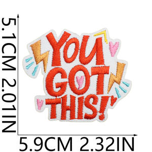 الحديد على التطريز الوردي اختيار مشاعر جيدة سعيدة السلام الدافئة الكلمات الملهمة التصحيح للملابس قبعة الديكور - Product Image 4