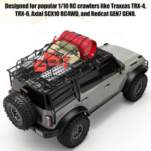 1/10 Simuliertes Kletterauto TRX4 + SCX10 Dekorationszubehör + Gepäcknetz + Kraftstofftank + Öltank + Antenne + Gepäcktasche + Schaufel - Product Image 5