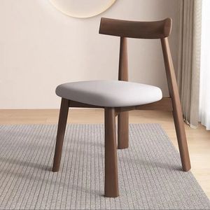 Silla de Comedor Moderna y Sencilla de Madera Maciza con Cuero PU, Estilo Lujoso para Hogar, Restaurante, Hotel, Estudio, con Función de Balanceo, Modelo L034 - Product Image 3