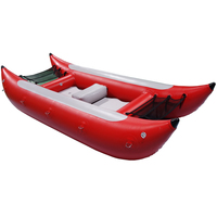 Bote Inflable de PVC Tipo Catamarán, Cataraft, Bote de Rafting para 2 Personas para Deriva
