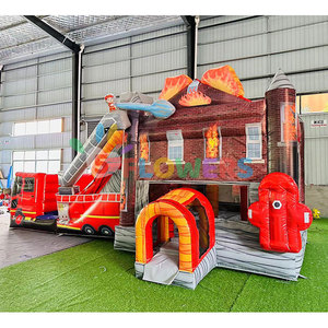 Grand château gonflable commercial extérieur de <span class=keywords><strong>camion</strong></span> de pompiers de zamek de dmuchany avec la glissière pour la <span class=keywords><strong>location</strong></span> de partie - Product Image 3