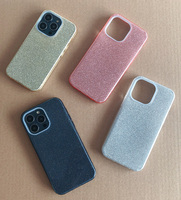 Coque de téléphone portable en TPU PC avec feuille de paillettes 3 en 1 pour iPhone 16 Pro Max 16 16 Plus 15 14 13
