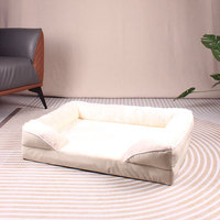 Tapis orthopédique respirant de haute qualité en fausse fourrure grise, sur mesure pour animaux de compagnie, avec mousse à mémoire de forme, vente en gros, rectangle