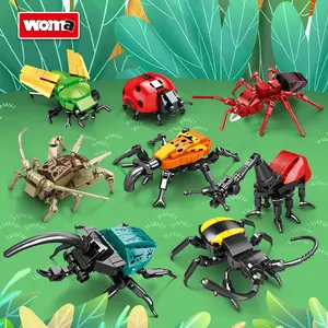 妇女玩具儿童C0632 8合1昆虫儿童微型积木砖虫昆虫玩具套装