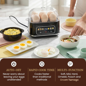 Hervidor de Huevos Egg Easy Peel para 6 Huevos, Digital, Apagado Automático, para Huevos Cocidos Suaves, Medios o Duros, con Control Táctil - Product Image 3