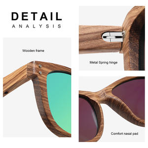 Lunettes de soleil en bois Conchen W3012, verres polarisés TAC UV400, protection solaire classique pour homme, idéales pour les voyages et la conduite, style tendance - Product Image 4