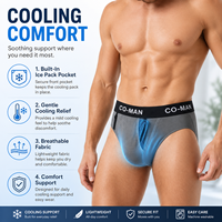 Caleçons de refroidissement standard pour hommes, confortables, minimalistes, avec poches profilées, à technologie Microclimate Aerodynamic Ice Pack Sauna, taille mi-haute